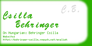 csilla behringer business card